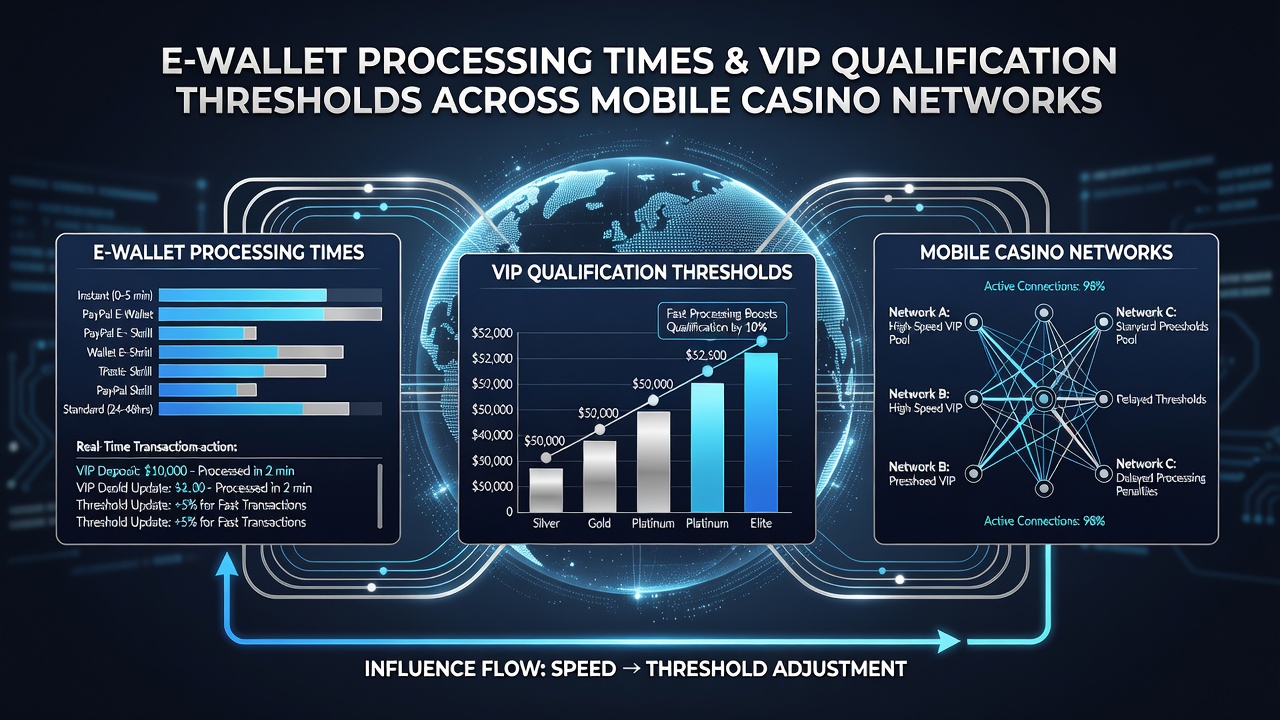 Chart comparing VIP qualification timelines across different e-wallet processing speeds in mobile casino networks