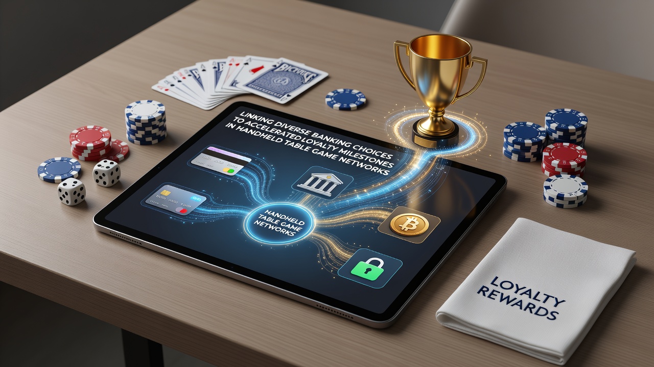 Dashboard view of a mobile table game app highlighting loyalty milestone trackers linked to different banking selections